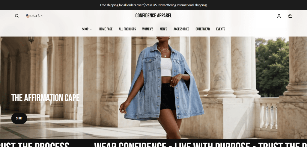 Confidence Apparel D2C Flagship