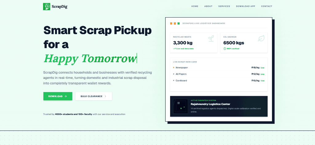 ScrapDig Smart Recycling & Waste Portal