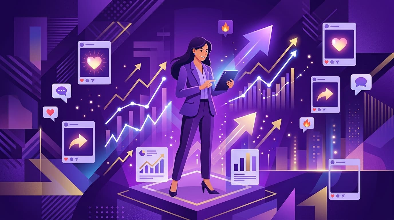 Social Media Management & Growth Illustration