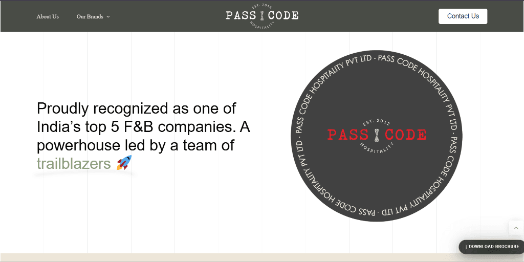 Pass Code Hospitality Group Platform